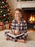 Matching Family Pajamas Kids Brinkley Plaid Pajama Set by Vanessa Jane