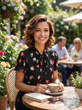 Lauren Ralph Lauren Floral Print Tie Neck Blouse by Vanessa Jane
