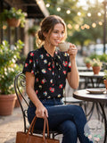 Lauren Ralph Lauren Floral Print Tie Neck Blouse by Vanessa Jane