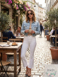 Hudson Jeans Barbara High-Rise Bootcut Crop Jean - White - 27 by Vanessa Jane