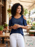 Star Vixen Womens Cold-Shoulder Top by Vanessa Jane