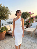 Aidan Mattox One Shoulder Dress by Vanessa Jane