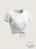 Under Armour Front-Tie Cropped T-Shirt, Size Large by Vanessa Jane