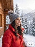 Kyi Kyi Knitted Faux Fur Pom Pom Hat by Vanessa Jane