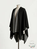 Charter Club Solid Knit Reversible Poncho by Vanessa Jane