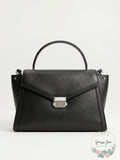 Michael Kors Whitney Large Leather Satchel 30T8SXIS3L Black by Vanessa Jane
