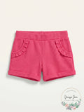 Hanes Little Girls' Ruffle Pocket Shorts, Pink, X-Small -4/5 by Vanessa Jane