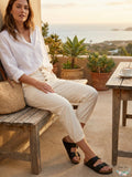 Free People Cadet Pull-on Joggers, Ivory, Size Large by Vanessa Jane
