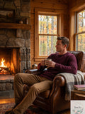 Club Room Mens Cotton Solid Textured Crew Neck Sweater by Vanessa Jane