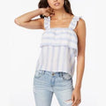 Almost Famous Juniors Striped Ruffle-Trimmed Tank Top by Vanessa Jane