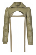 Vegan Leather Puffer Sleeve Only Jacket by The House of Stylez