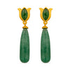 Verona Tulip Drop Earrings - Green Strawberry Quartz
