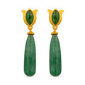 Verona Tulip Drop Earrings - Green Strawberry Quartz by Christina Greene