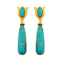 Verona Tulip Drop Earrings - Turquoise by Christina Greene