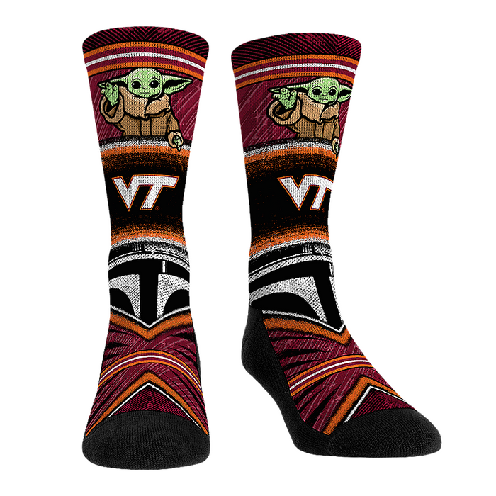 Virginia Tech Hokies - Star Wars - Grogu Intergalactic Fan by Rock 'Em Socks