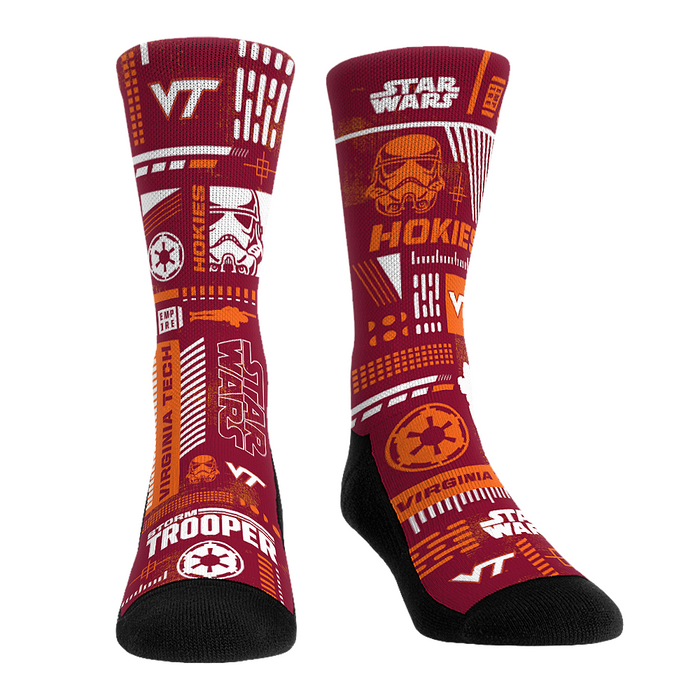 Virginia Tech Hokies - Star Wars - Stormtrooper Pattern by Rock 'Em Socks