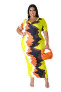 Multi Color V-NecK Maxi Dress by The House of Stylez