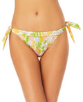 California Waves Yellow Smocked Side-Tie Bikini Swim Bottoms, Us Large by Vanessa Jane