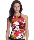 Anne Cole Signature Womens Wallflower High-Neck Tankini Top by Vanessa Jane
