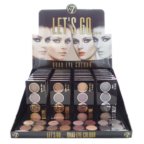 W7 Let's Go Quad Eye Color Display Set, 32 Pieces Plus Display Testers by Avera Group