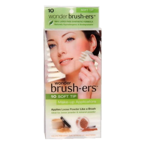 Wonder Brush-ers Make-up Applicators - 10 Soft Tip - White - 10 Soft Tip - White by Avera Group