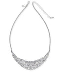 INC Silver-Tone Scattered Crystal Statement Necklace 17 + 3 extender by Vanessa Jane