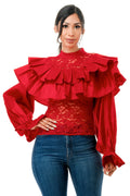 Mock Neck Blouse by The House of Stylez