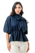 The Denim Bow Blouse by The House of Stylez