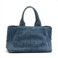 Prada Denim Blue Canapa Logo Tote by Bolt Boutique