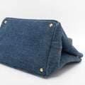 Prada Denim Blue Canapa Logo Tote by Bolt Boutique