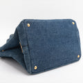 Prada Denim Blue Canapa Logo Tote by Bolt Boutique