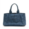 Prada Denim Blue Canapa Logo Tote