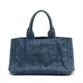 Prada Denim Blue Canapa Logo Tote by Bolt Boutique