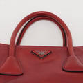 Prada Red Leather Glace Double Zip 2 Way Tote Bag #1941 by Bolt Boutique
