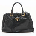 Prada Soft Calf Bow Black Tote Bag - #1937 by Bolt Boutique
