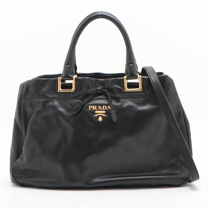 Prada Soft Calf Bow Black Tote Bag - #1937 by Bolt Boutique