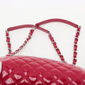 Chanel Matelasse Patent Leather Chain Tote Bag Red Silver Metal Fittings 15XXXXXX #1925 by Bolt Boutique
