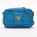 Prada Blue Nylon Tessuto Mini Bow Crossbody Bag #1934 by Bolt Boutique