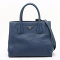 Prada Vitello Daino Leather 2 Way Handbag Navy Blue BN2693 #1981 by Bolt Boutique