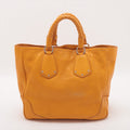 Prada Vitello Leather Braided Handle Yellow 2way Tote Bag #2344 by Bolt Boutique