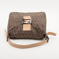 Fendi Zucchino Mamma Baguette Canvas &amp; Leather Handbag Brown #2445 by Bolt Boutique