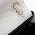 Chanel V Stitch Lambskin Shoulder bag White x navy Gold Metal Fittings #2489 by Bolt Boutique