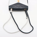 Chanel V Stitch Lambskin Shoulder bag White x navy Gold Metal Fittings #2489 by Bolt Boutique