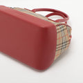 Burberry Nova Check Canvas & Leather 2 Way Handbag Beige x red #2493 by Bolt Boutique
