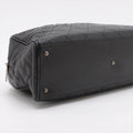 Chanel Logo Matelasse Black Quilted Caviar Skin Bowler Boston Bag #2498 by Bolt Boutique