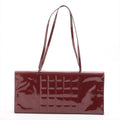Chanel Chocolate Bar Patent Square Quilt Shoulder Bag Bordeaux Silver Metal Fittings 5 Series #2517 by Bolt Boutique