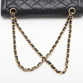 Chanel Paris Limited Matelasse Lambskin Double Flap Double Chain Black Gold Metal Fittings 0 Series #2515 by Bolt Boutique
