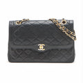 Chanel Paris Limited Matelasse Lambskin Double Flap Double Chain Black Gold Metal Fittings 0 Series #2515 by Bolt Boutique