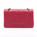 Chanel Matelasse Classic Double Flap 25 Dark Pink Lambskin Gold Metal Fittings 3 Series #2612 by Bolt Boutique