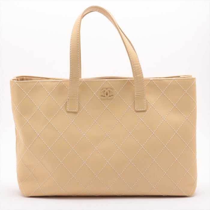 Chanel Wild Stitch Leather Tote bag Beige Gold Metal Fittings 7 Series #2511 by Bolt Boutique